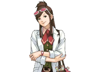 😏 Ema Skye Ace Attorney Ema Skye, Ace Attorney, cientista, anime, personagem, videogame telegram sticker