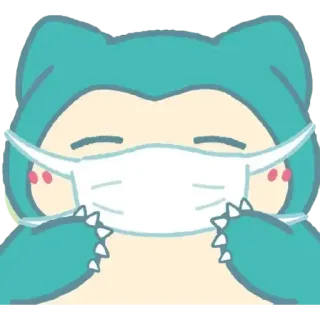 😷 Snorlax Pokemon 잠만보, 포켓몬, 캐릭터, 마스크, 만화, 귀여운, 애니메이션 whatsapp sticker