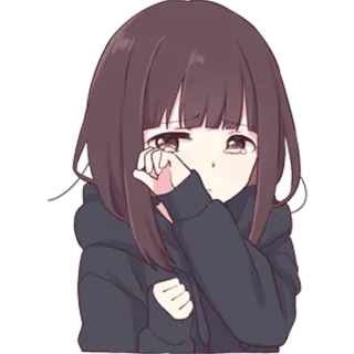 😭 Gadis anime, Sedih, Menangis, Kartun, Emosional, Air mata, Kawaii telegram sticker