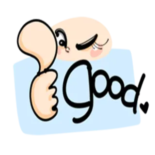 👌 Good positivo, fofo, desenho animado telegram sticker