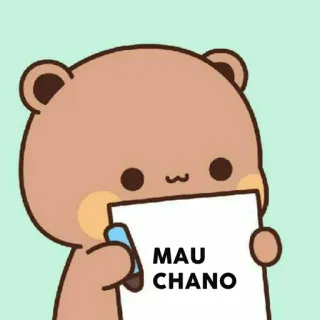 🐻 MAU CHANO bear, cartoon, cute, illustration, animal, paper telegram sticker