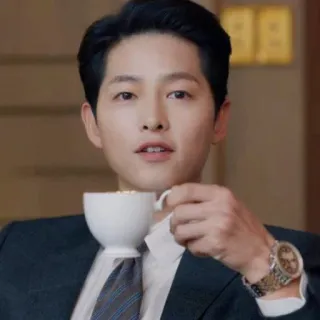 💫 Song Joong-ki นักแสดง, เกาหลี, ดื่มกาแฟ, ภาพเหมือน telegram sticker