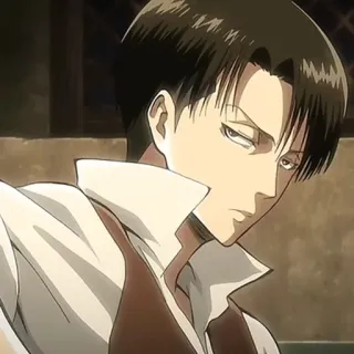 ✨ Levi Ackerman Attack on Titan Anime, Kartun, Karakter, Serius, Perwira telegram sticker