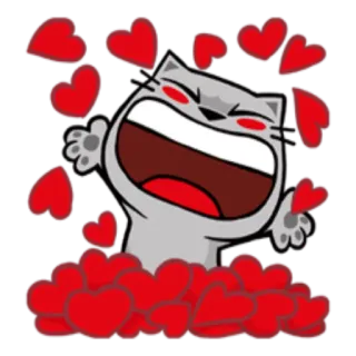 💝 cat, love, hearts, cartoon, cute telegram sticker