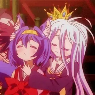 ❤ Shiro No Game No Life anime, dễ thương, hoạt hình, ôm, tình bạn, Shiro, No Game No Life whatsapp sticker