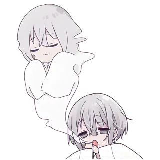 😵 anime, ghost, cute, sticker, sleepy, cartoon telegram sticker