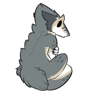 💧 furry, anthro, animal, gray, cute, sad telegram sticker