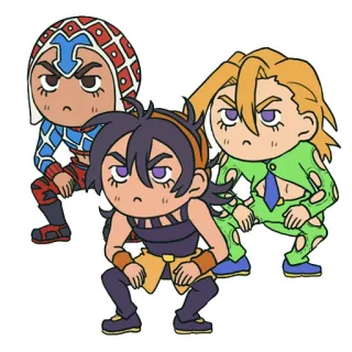 😤 JoJo's Bizarre Adventure Anime, Chibi, Jojo, Mista, Narancia, Fugo telegram sticker