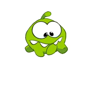 😎 Om Nom Cut the Rope Kreskówka, Gra, Potwór, Zielony, Om Nom, Cut the Rope telegram sticker