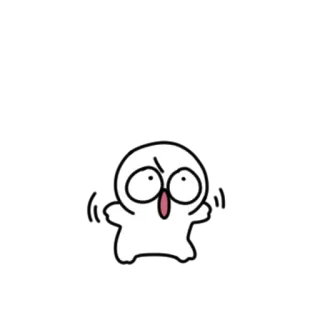 💬 Kreskówka, Zły, Wyraz, Biały, Postać, Blob telegram sticker