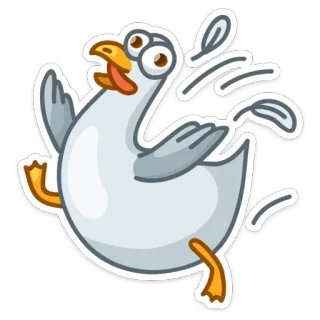 😳 desenho animado, pássaro, ganso, adesivo, animal, alegre, engraçado whatsapp sticker
