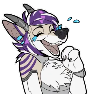 😂 Furry, Antropomorfo, Ridere, Piangere, Felice, Cartoni animati, Animazione telegram sticker