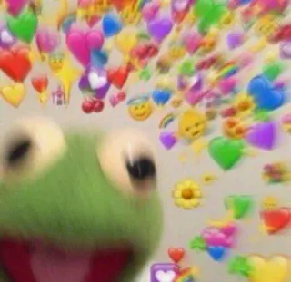 💚 Kermit kermit the frog, hearts, love, emotions, meme, affection, cute telegram sticker