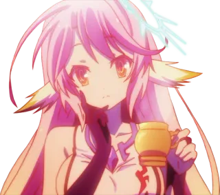 🤔 Shiro No Game No Life anime, lindo, chica, kawaii, shojo, no game no life, shiro, chica anime whatsapp sticker