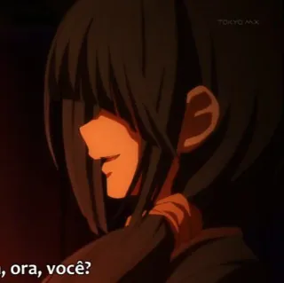 🍷 , ora, você? anime, dark haired girl, serious, portrait telegram sticker