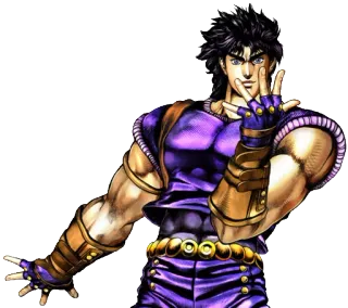 😉 Jonathan Joestar JoJo's Bizarre Adventure Аниме, Манга, Джонатан Джостар, JoJo's Bizarre Adventure, Персонаж, Фиолетовый, Поза telegram sticker