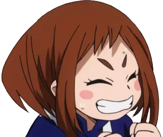 😍 Ochaco Uraraka My Hero Academia Anime, Ochaco Uraraka, My Hero Academia, Personaje, Mono telegram sticker