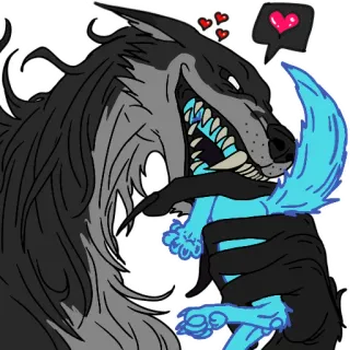 👅 wolf, monster, attack, ferocious, vore telegram sticker