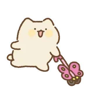 💬 cat, animal, cute, kawaii, butterfly, pet whatsapp sticker