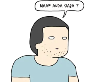😶 MAAF ANDA SIAPA ? Cartoon, Frage, Mann, Ausdruck, Dialog telegram sticker