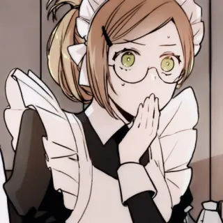 ✖️ maid, anime, character, cartoon, manga, maid outfit, cute telegram sticker
