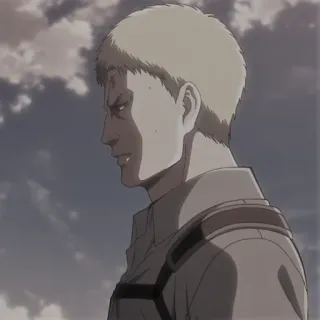 🥇 Reiner Braun Attack on Titan Anime, Attack on Titan, Reiner Braun, Soldaat, Militair telegram sticker