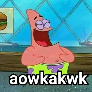 🤣 Patrick Star Spongebob Squarepants aowkakwk 派大星, 星星, 海绵宝宝, 卡通, 笑 whatsapp sticker