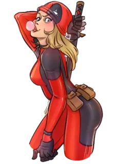 😗 Deadpool comic book character, superhero, funny, cartoon telegram sticker