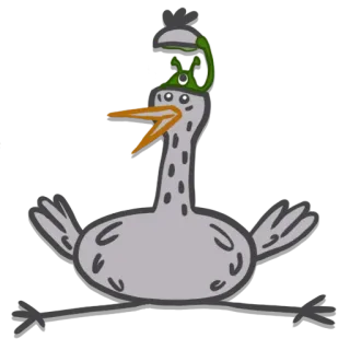 🤯 uccello, anatra, animale, carino, adesivo, cartone animato telegram sticker