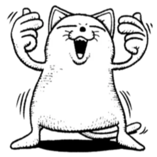 🙂 猫, 漫画, 幸せ, 動物, 可愛い telegram sticker