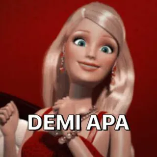 🤮 DEMI APA niewiadomo, lalka, Barbie, wyraz twarzy, indonezyjski telegram sticker