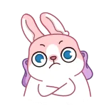 🙅‍♀ conejo, conejito, dibujos animados, animal, lindo, pegatina telegram sticker