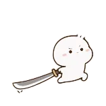 😐 cuchillo, arma, dibujos animados, lindo, enojado whatsapp sticker