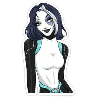 ☺️ Domino Domino, Marvel, X-Men, Mutante, Superhéroe, Mujer, Cómic whatsapp sticker