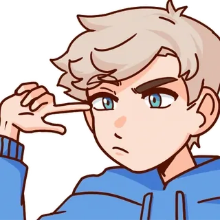 🤨 anime, cartoon, portrait, boy, character, cute telegram sticker