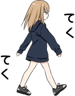 🏃‍♀️ てくてく 走路, 动漫, 女孩, 日语, 卡通 whatsapp sticker