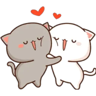 😘 chats, câlin, amour, mignon, animaux, dessin animé, amitié whatsapp sticker