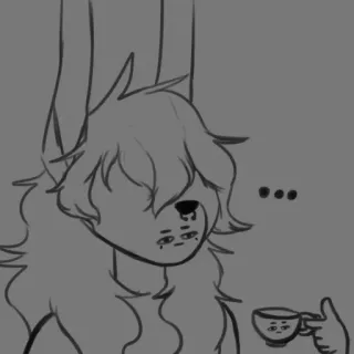 😐 lobo, chá, furry, xícara, antropomórfico telegram sticker