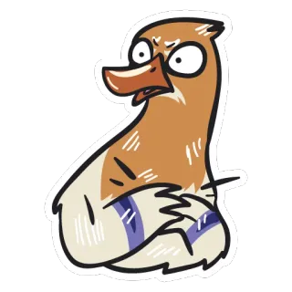 😤 burung, bebek, kartun, hewan, lucu, marah, karakter telegram sticker