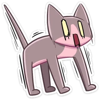 😳 cat, cartoon, funny, scared, animal, sticker, shocked telegram sticker