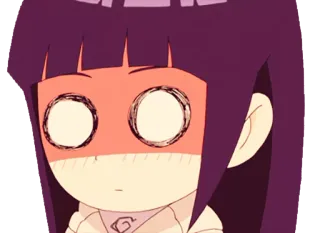 😐 Hinata Hyuga Naruto 애니메이션, 귀여운, 당황, 닌자, 충격 telegram sticker