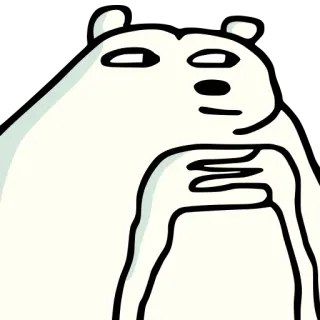 🐻‍❄️ 熊, 思考, 卡通, 动物, 表情包, 搞笑, 可爱 whatsapp sticker