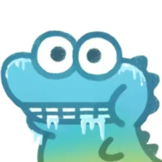 🥶 cartoon, reptile, cold, winter, animal, alligator, crocodile, cute telegram sticker