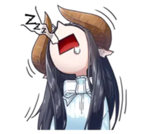 😴 ZZZ assonnato, diavolo, corna, anime, stanco, dormiente, addormentato telegram sticker