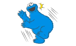 💃 Cookie Monster Sesame Street คุกกี้มอนสเตอร์, เซซามีสตรีท, ตัวการ์ตูน, สัตว์ประหลาด, คุกกี้ telegram sticker