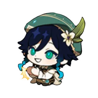 🍃 Venti Genshin Impact videospiel, genshin impact, anime, venti, chibi telegram sticker