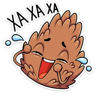 😂 ХАХАХА шишка, смех, мультфильм, смешной, юмор, эмодзи telegram sticker