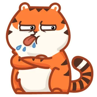 😝 tiger, cartoon, animal, funny, cute, sticker telegram sticker