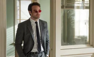 😐 Daredevil Сорвиголова, Мэтт Мердок, Чарли Кокс, Marvel, Супергерой, Слепой, Адвокат, Костюм telegram sticker