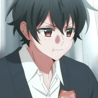 🦍 anime, boy, manga, character, eating telegram sticker